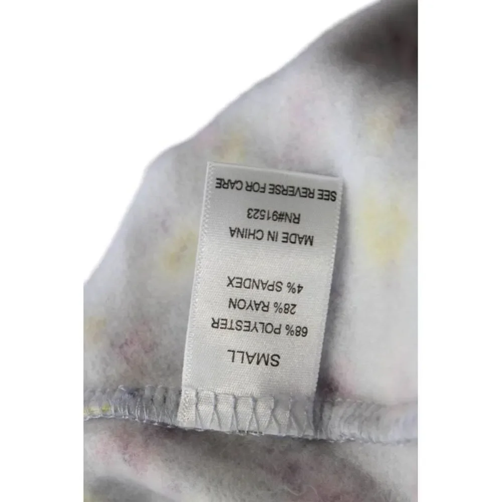 Emerson Road Womens Crew Neck Floral Pajama Shirt Shorts Set Gray Size Small